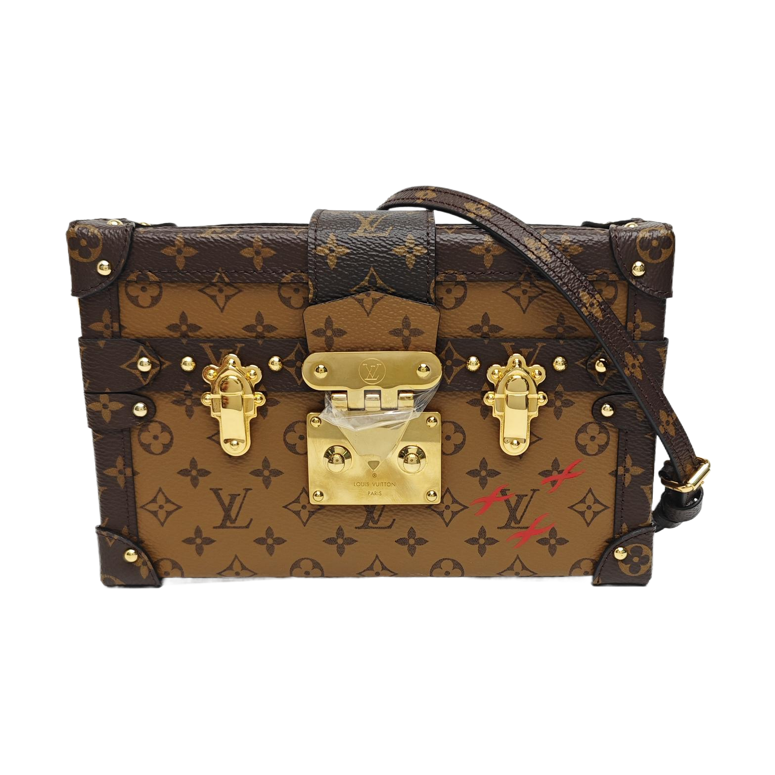 PETITE MALLE Monogram Coated Canvas Brown