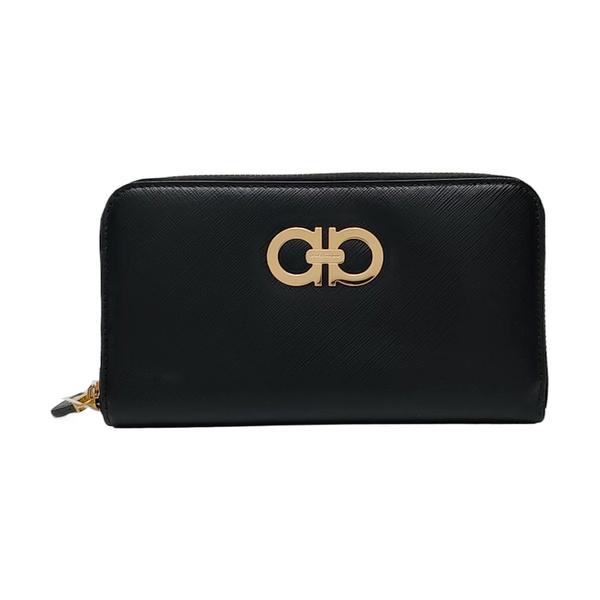 Authenticated pre-owned  Gancini Calfskin Black Wallet - Wallet at Looply