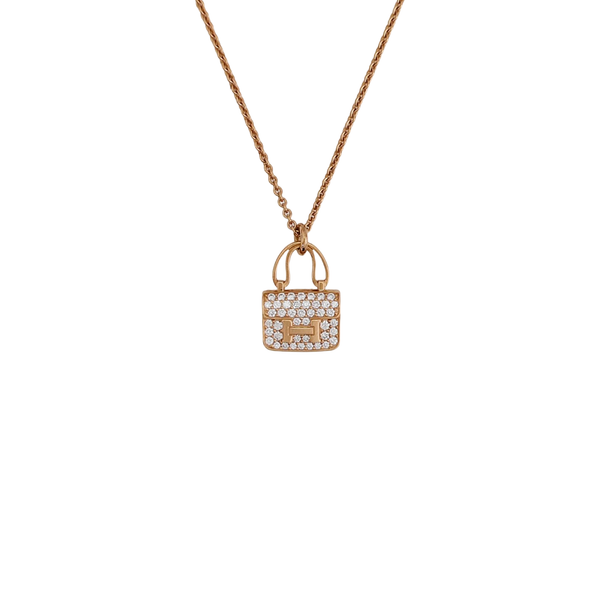 Amulettes Constance 18k Rose Gold Necklace