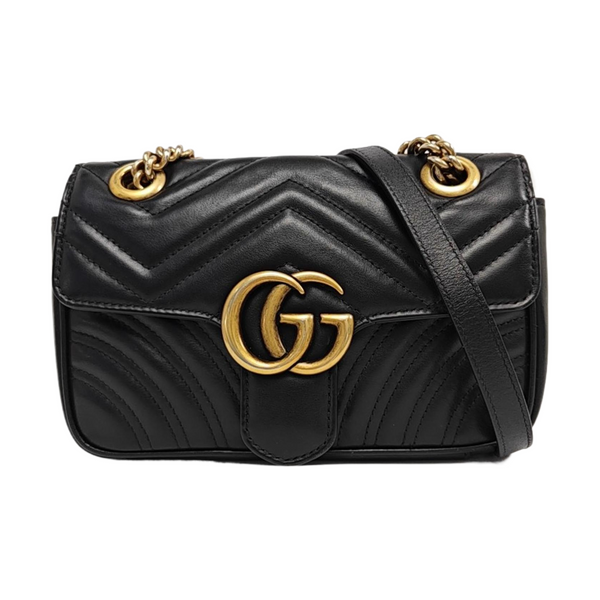 GG Marmont Small Quilted Calfskin Black
