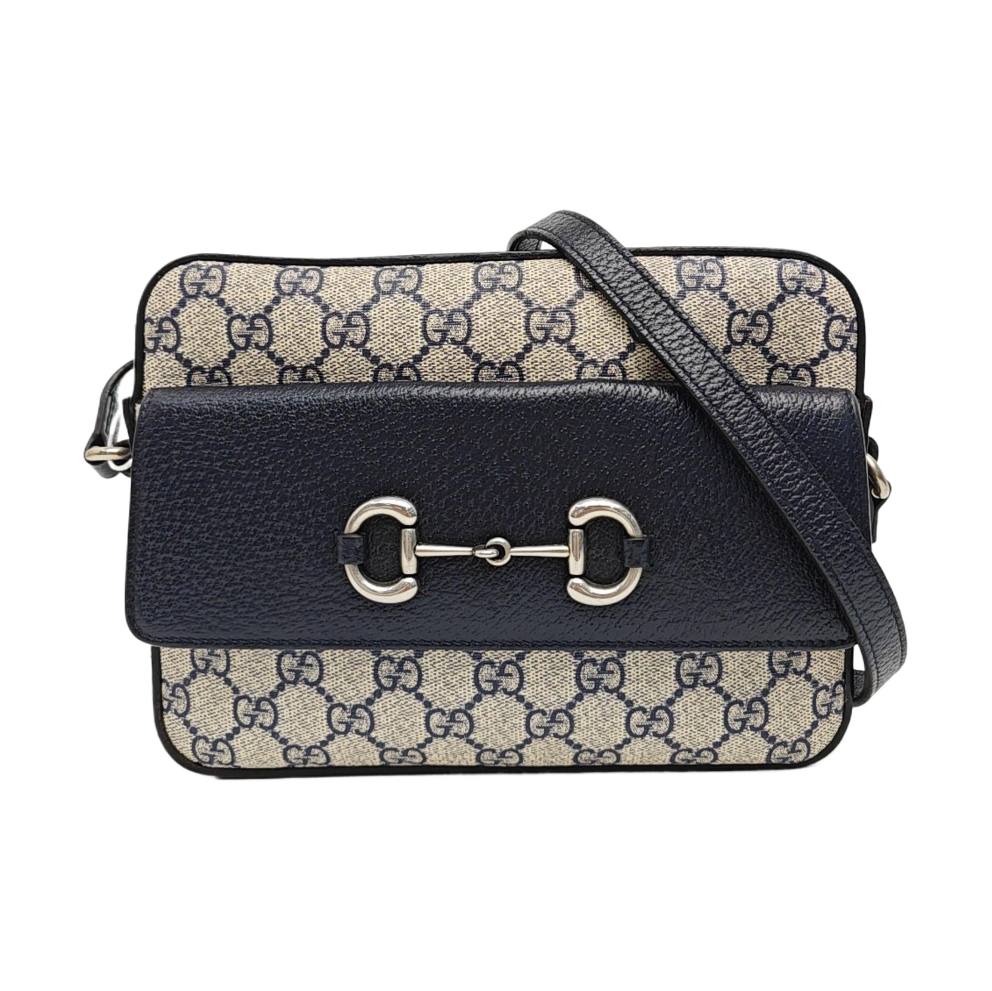 Horsebit 1955 Small Monogram Coated Canvas Beige