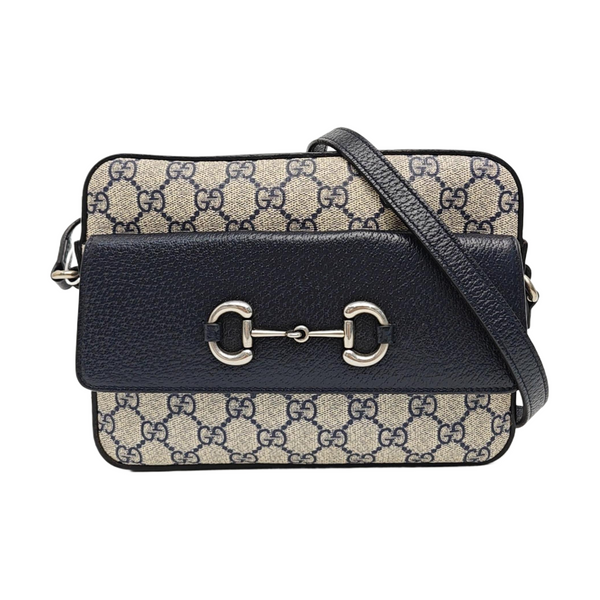 Horsebit 1955 Small Monogram Coated Canvas Beige
