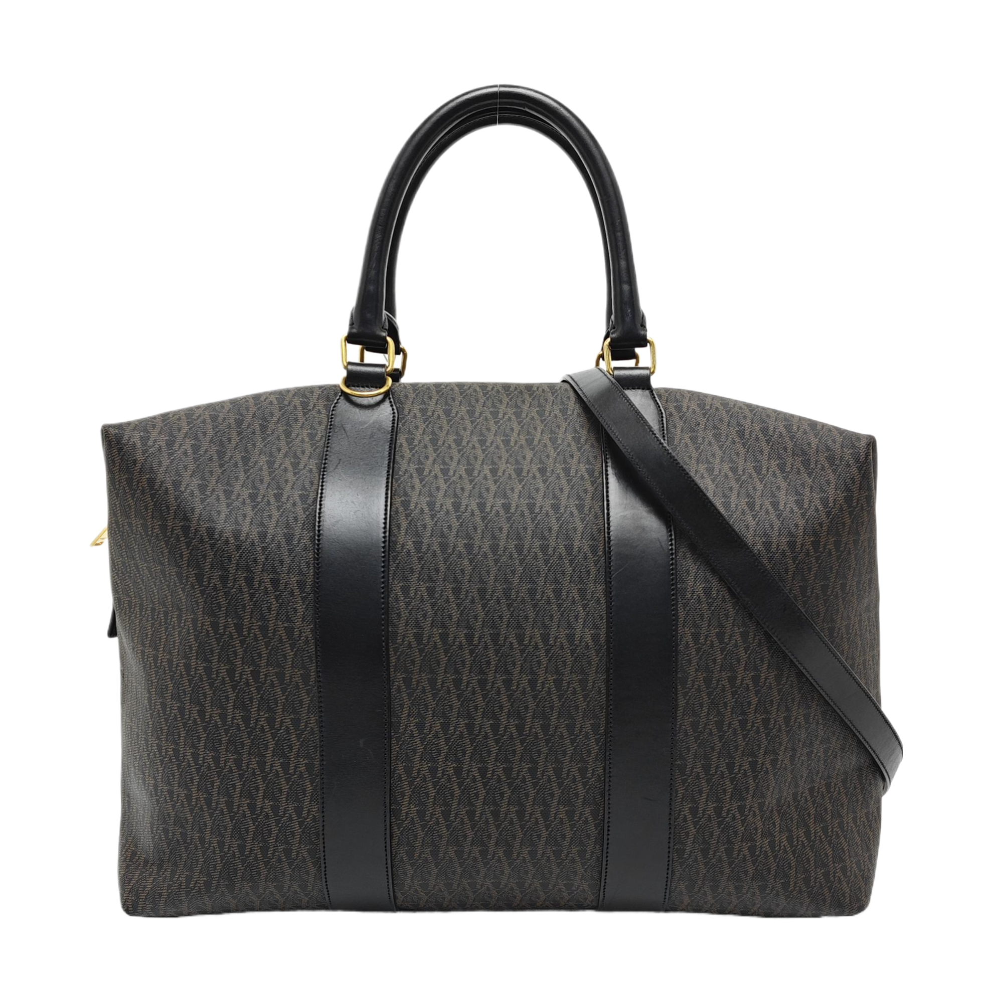 Coated Canvas Shoulder Bag Black