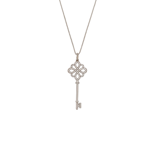 Tiffany Keys 18k White Gold Silver Necklace