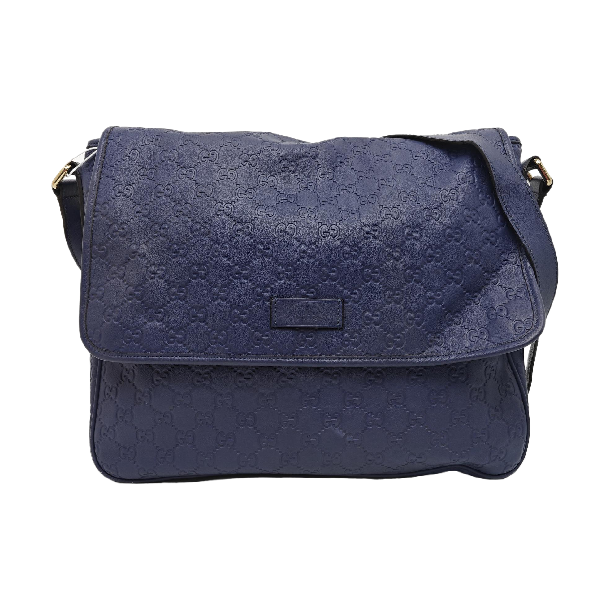 Monogram Calfskin Shoulder Bag Blue