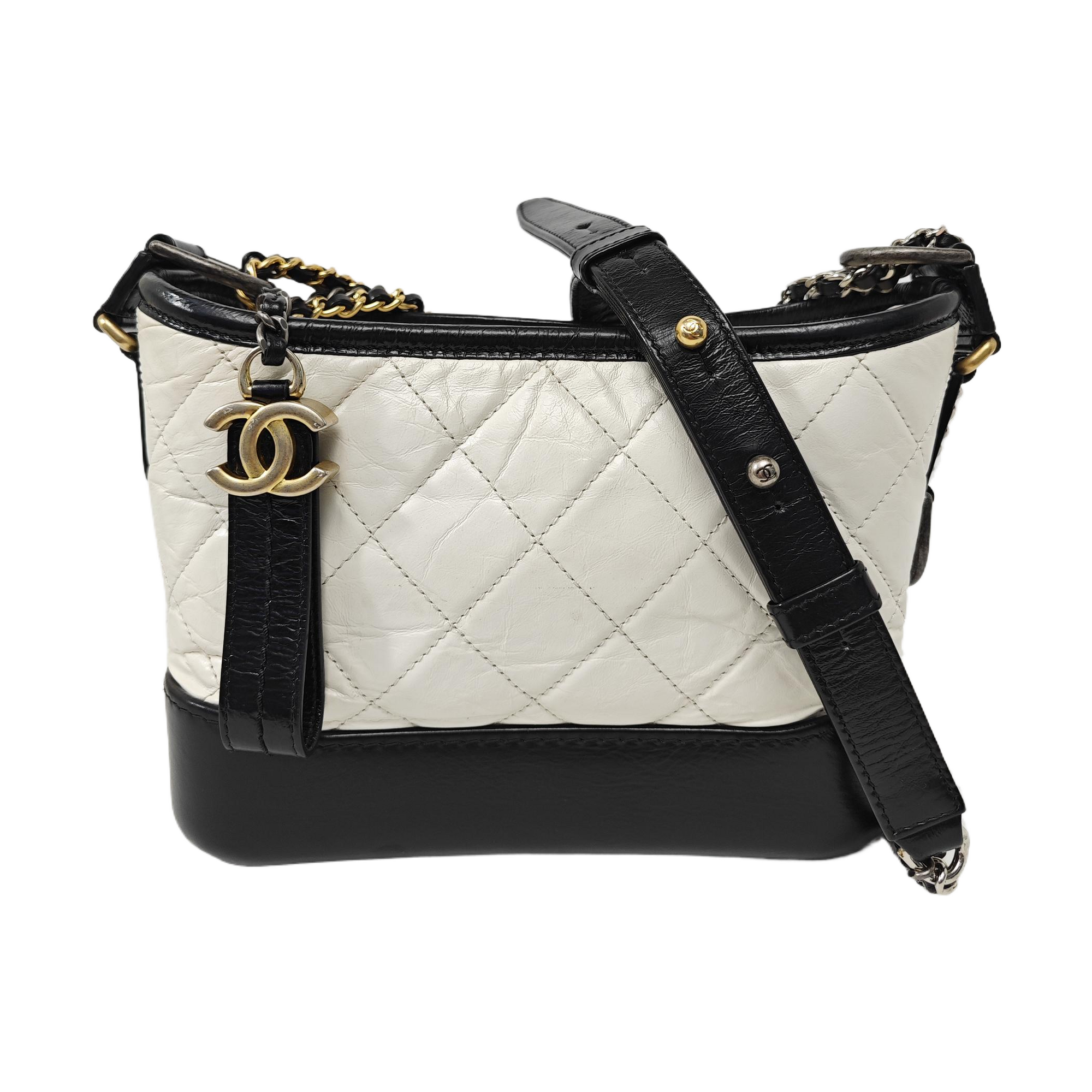 GABRIELLE Small Quilted Calfskin White