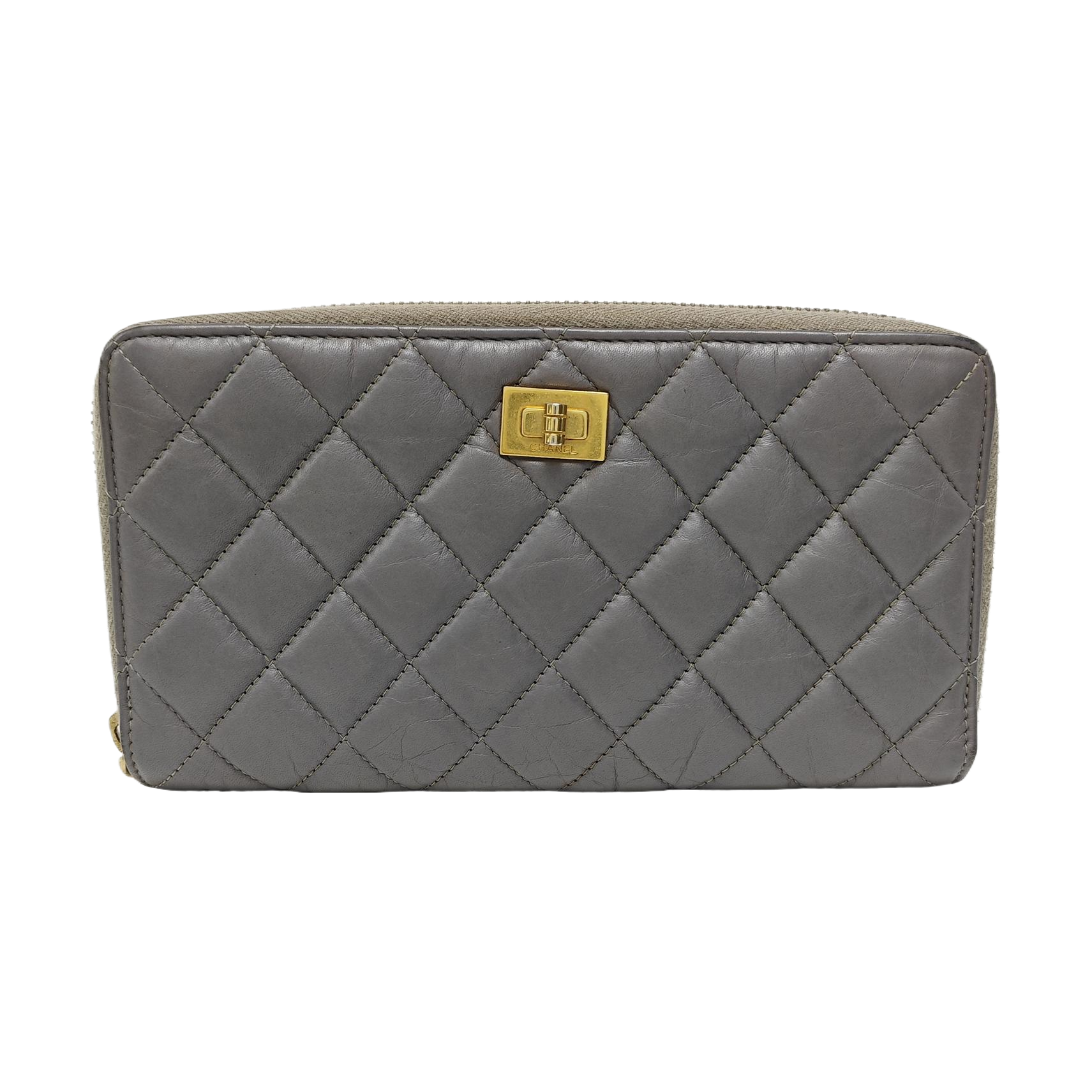 2.55 224 Quilted Calfskin Gray Wallet