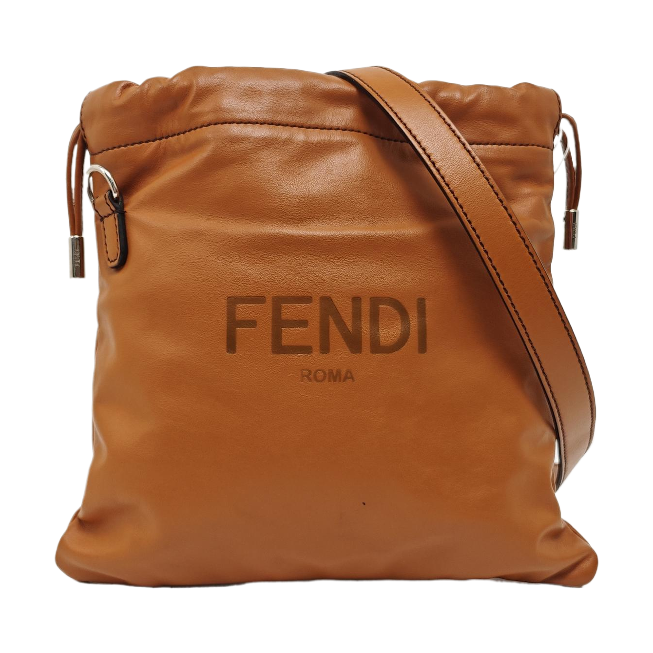 Calfskin Shoulder Bag Small Brown