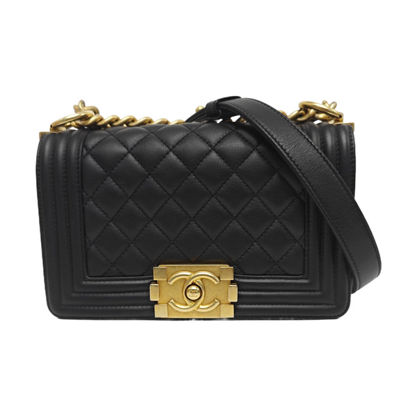 BOY CHANEL Small Quilted Calfskin Black