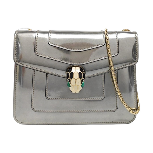 SERPENTI FOREVER Small Patent Leather Silver