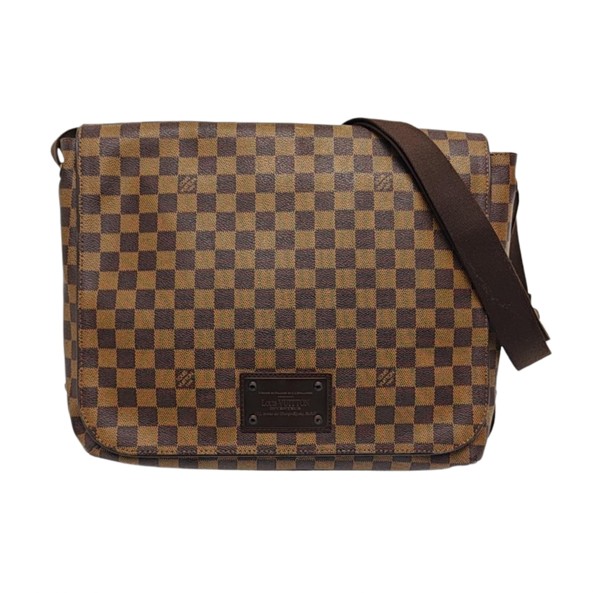 BROOKLYN MM Damier Ebene Coated Canvas Brown