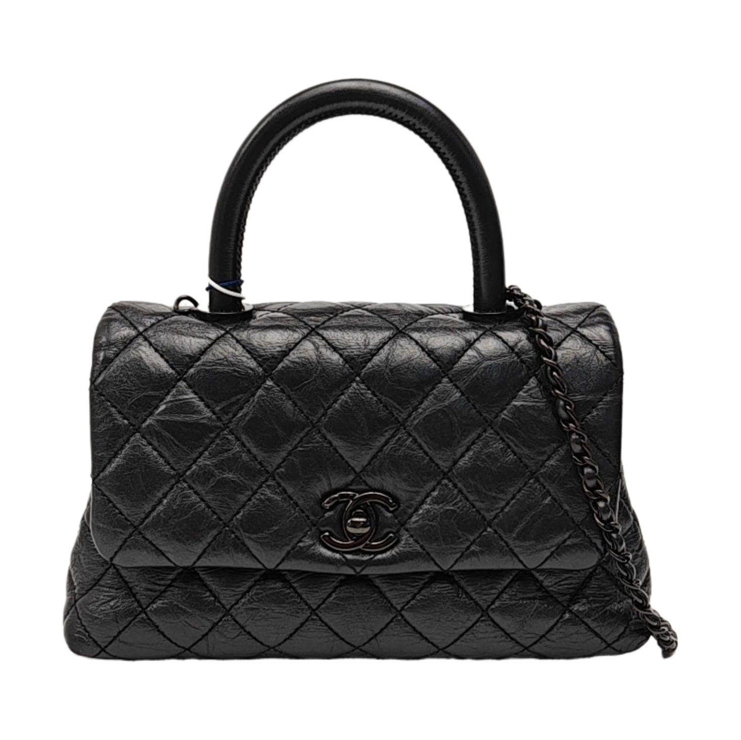 COCO HANDLE Small Quilted Calfskin Black