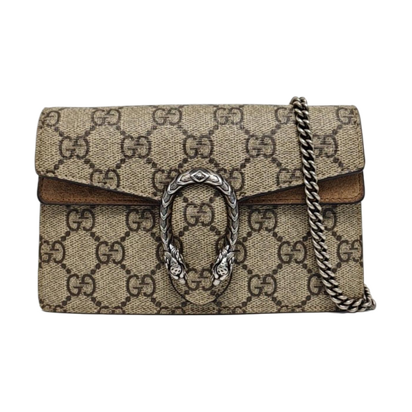 Dionysus Super Mini Monogram Coated Canvas Beige