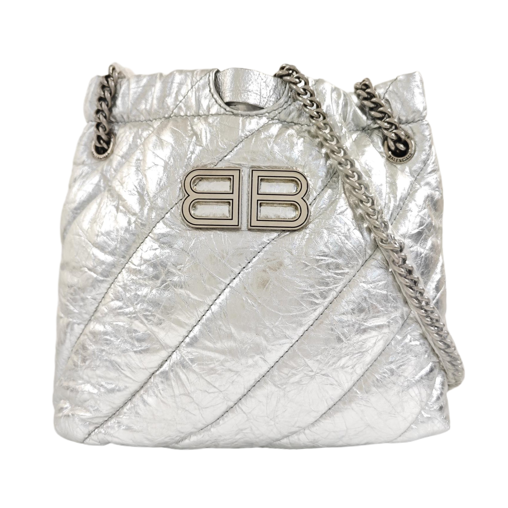 Crush Small Quilted Calfskin Silver