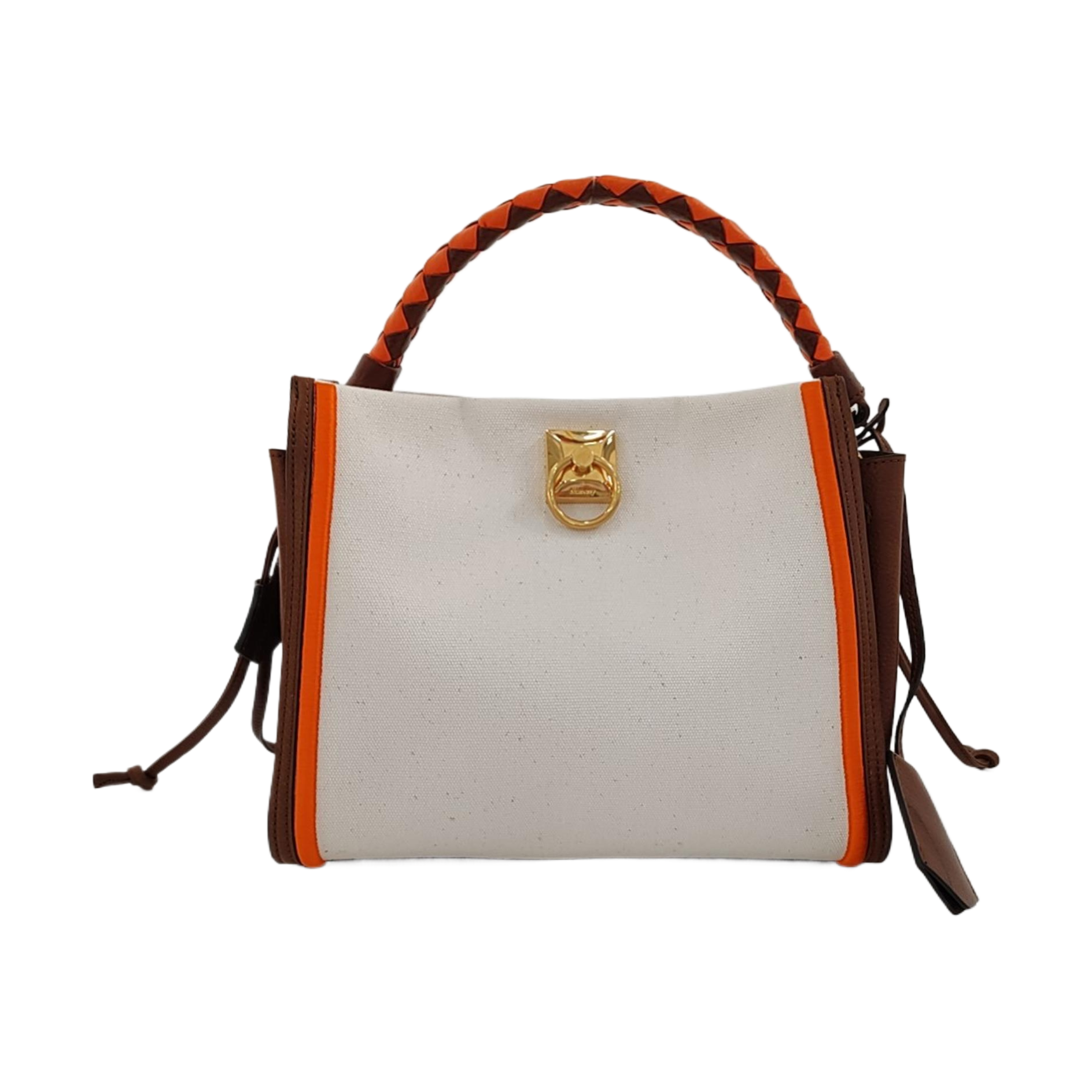 Canvas Top Handle Bag Small White