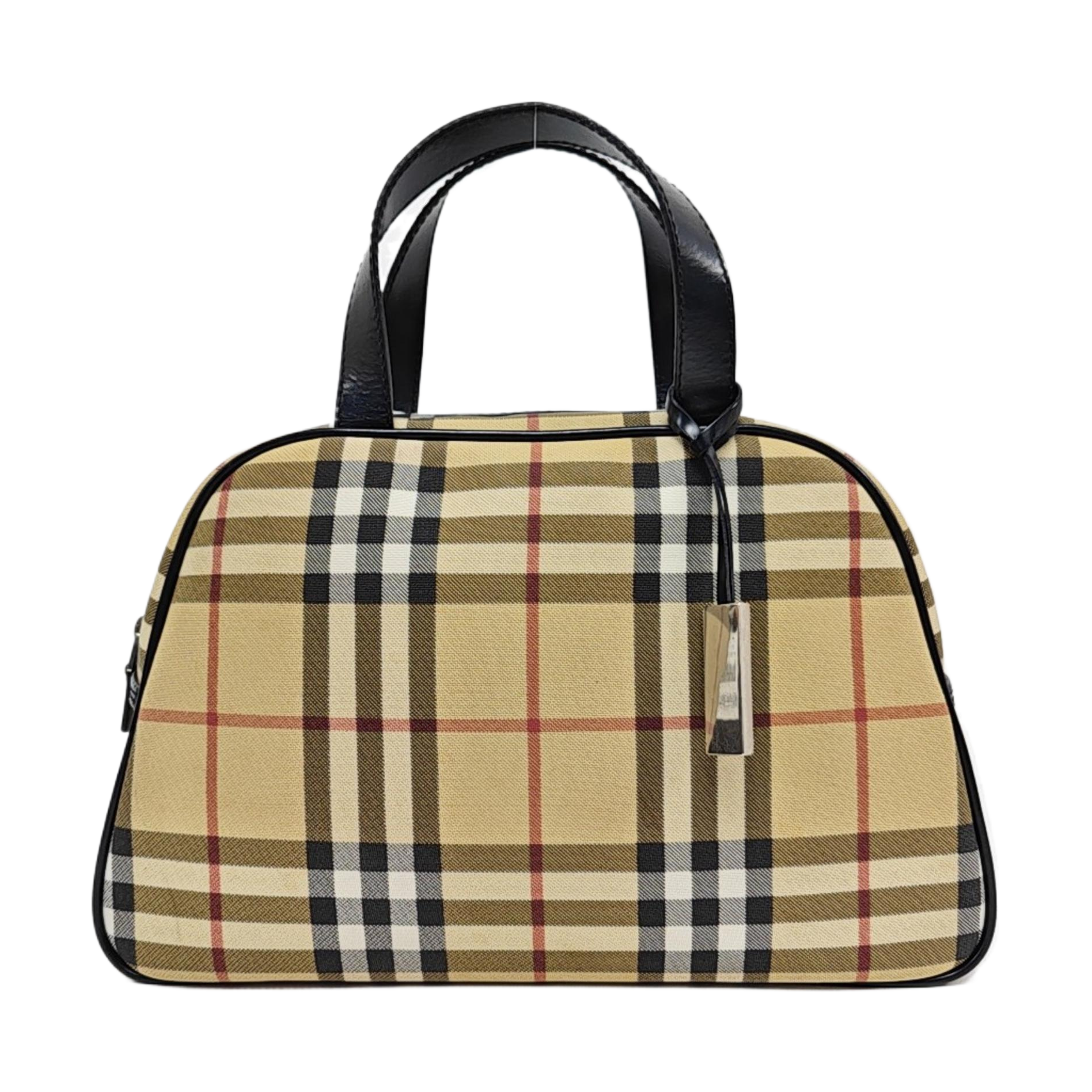 Coated Canvas Top Handle Bag Beige