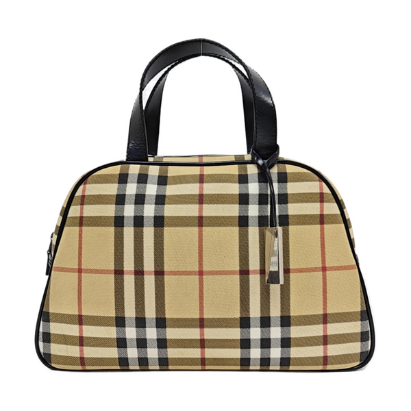 Coated Canvas Top Handle Bag Beige