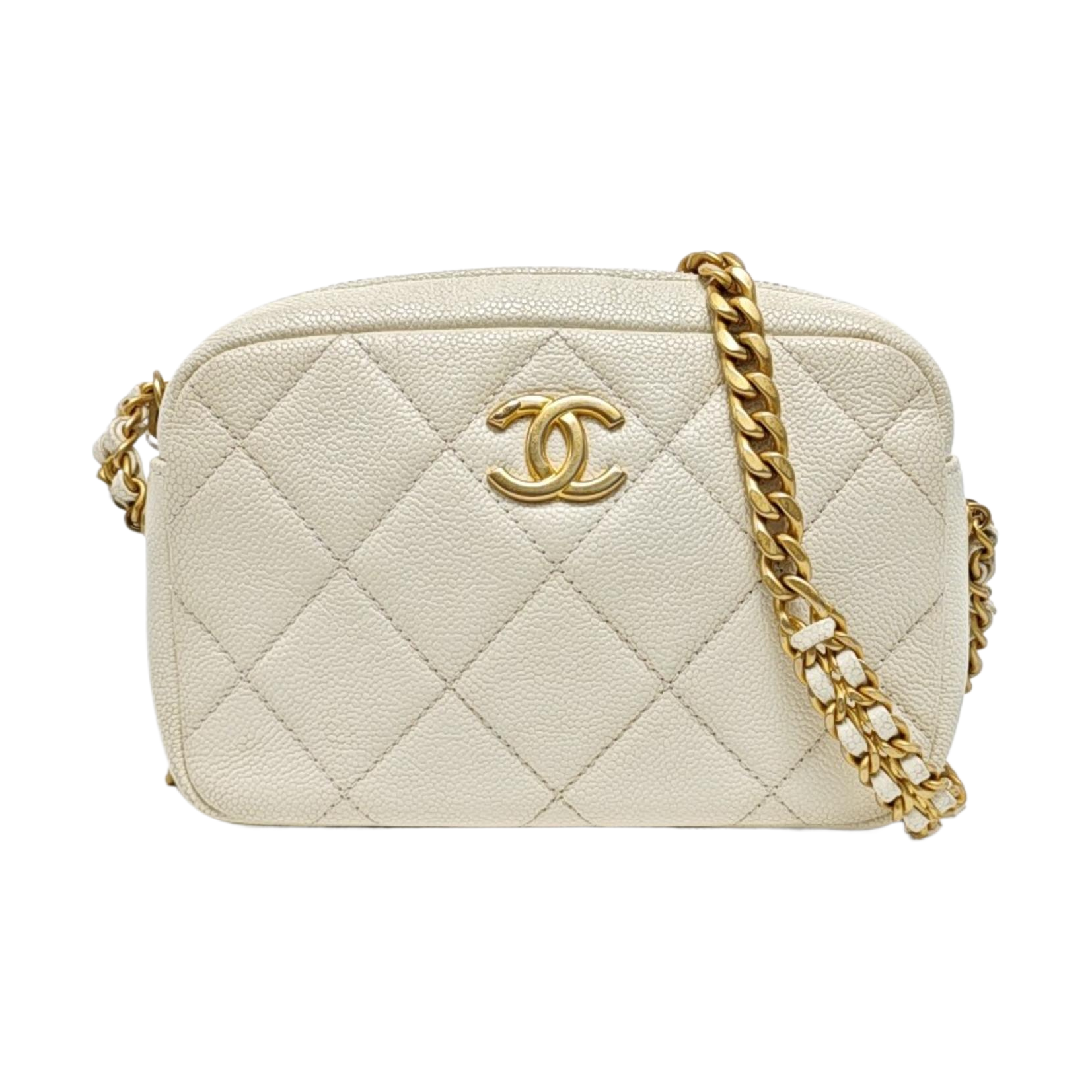 Quilted Grained Calfskin White