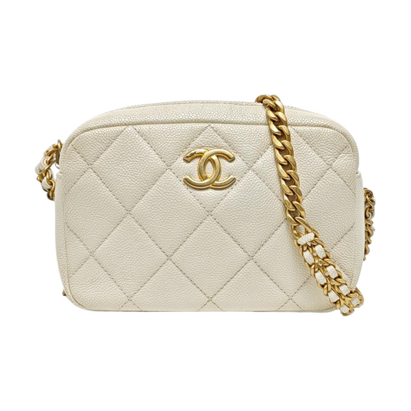 Quilted Grained Calfskin White