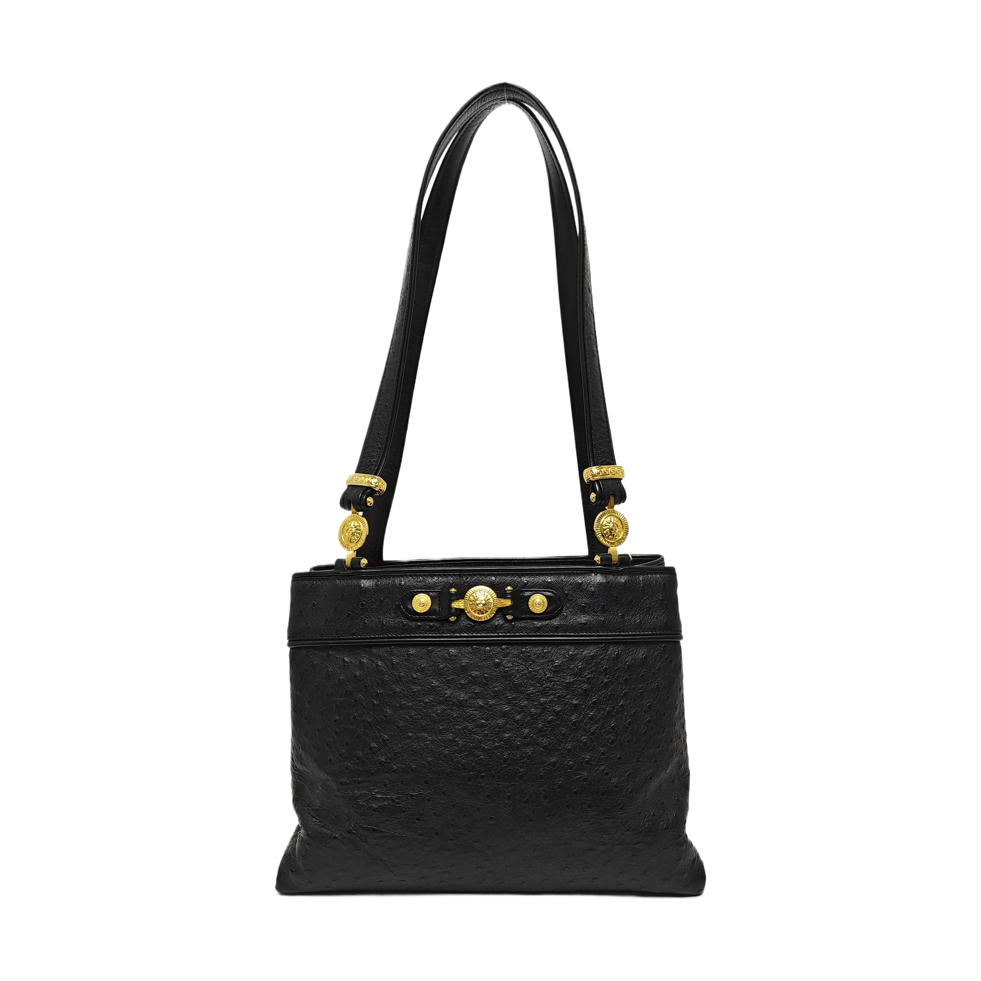 Ostrich Shoulder Bag Black