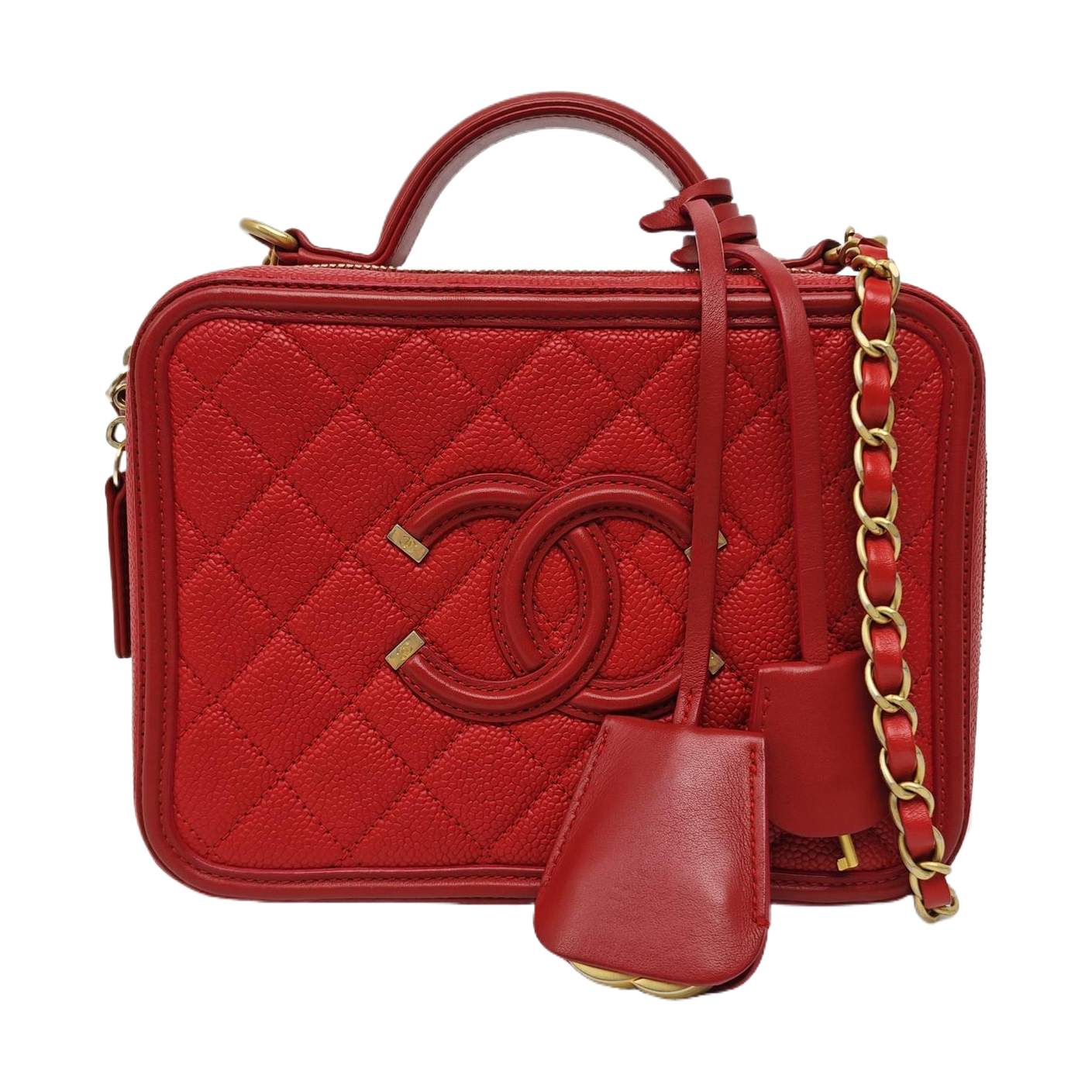 FILIGREE Medium Quilted Grained Calfskin Red