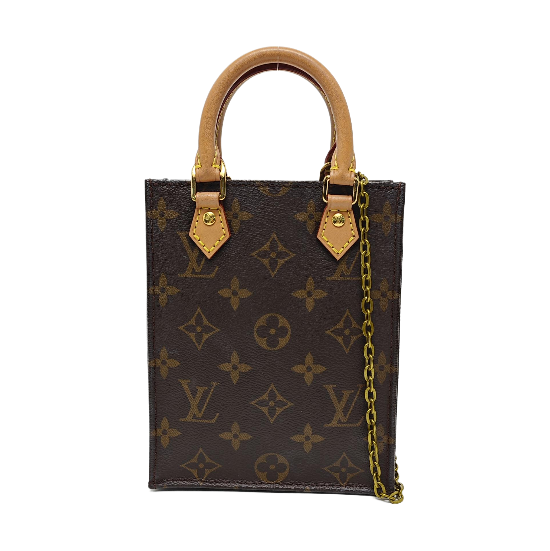 SAC PLAT Mini Monogram Coated Canvas Brown