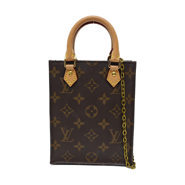 SAC PLAT Mini Monogram Coated Canvas Brown
