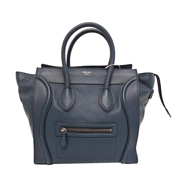 Authenticated pre-owned  LUGGAGE Mini Calfskin Blue - Tote Bag at Looply