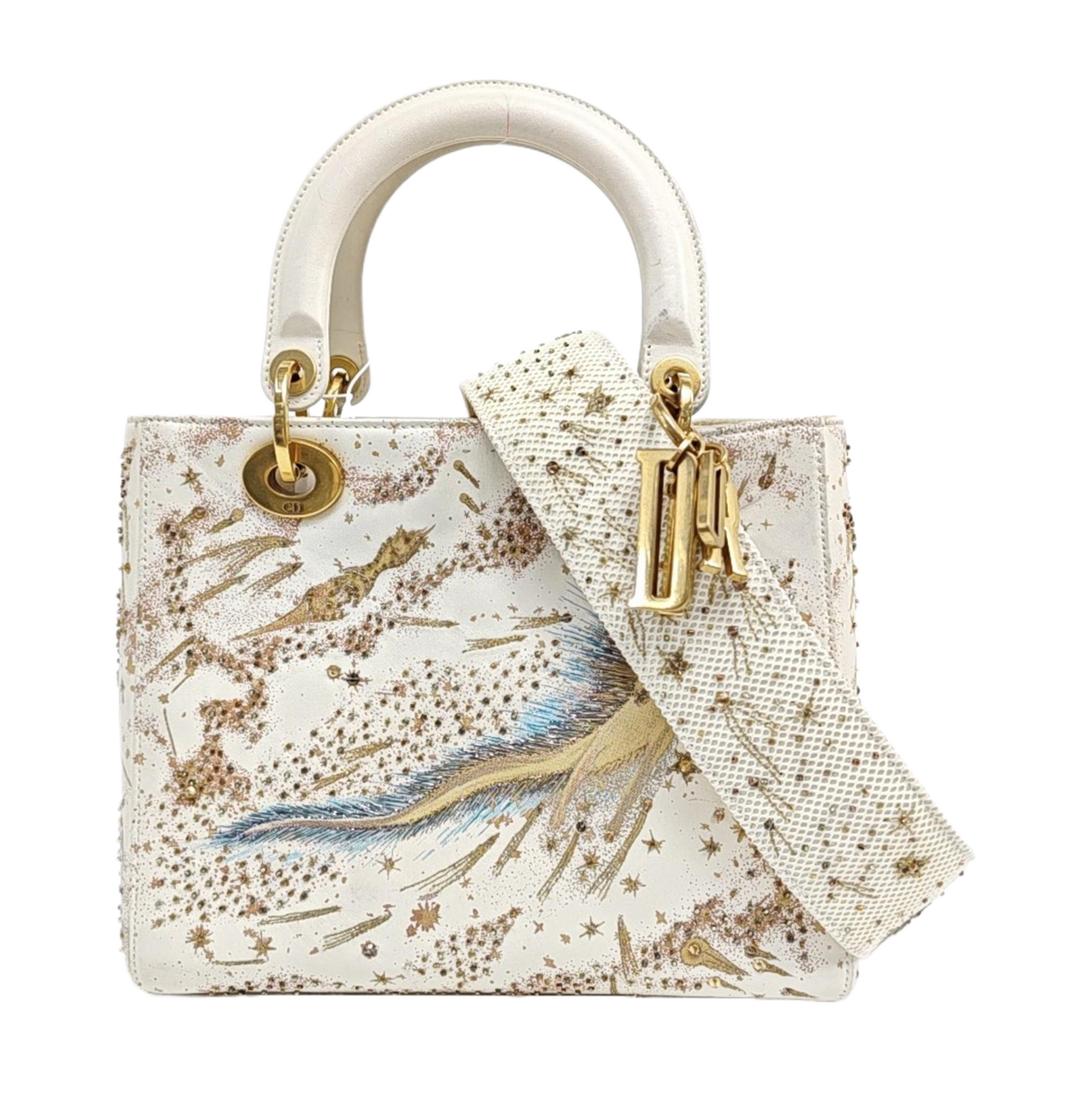 Lady Dior Medium Lambskin White