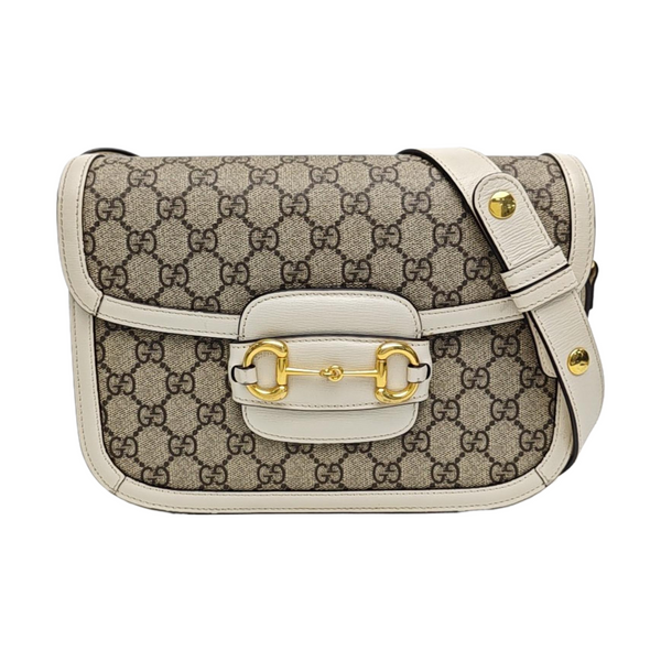 Horsebit 1955 Small Monogram Coated Canvas Beige