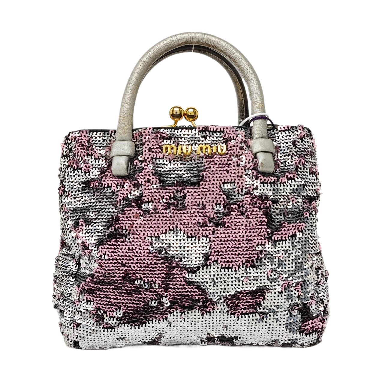 Special Material Top Handle Bag Silver