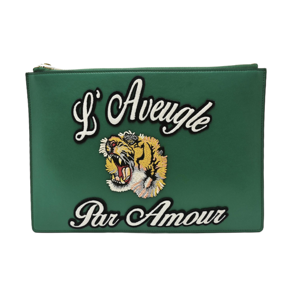 Calfskin Clutch Green