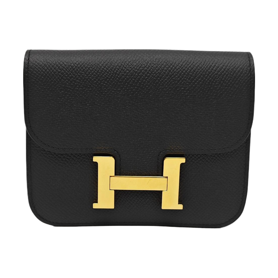 Constance Slim Epsom Black Wallet