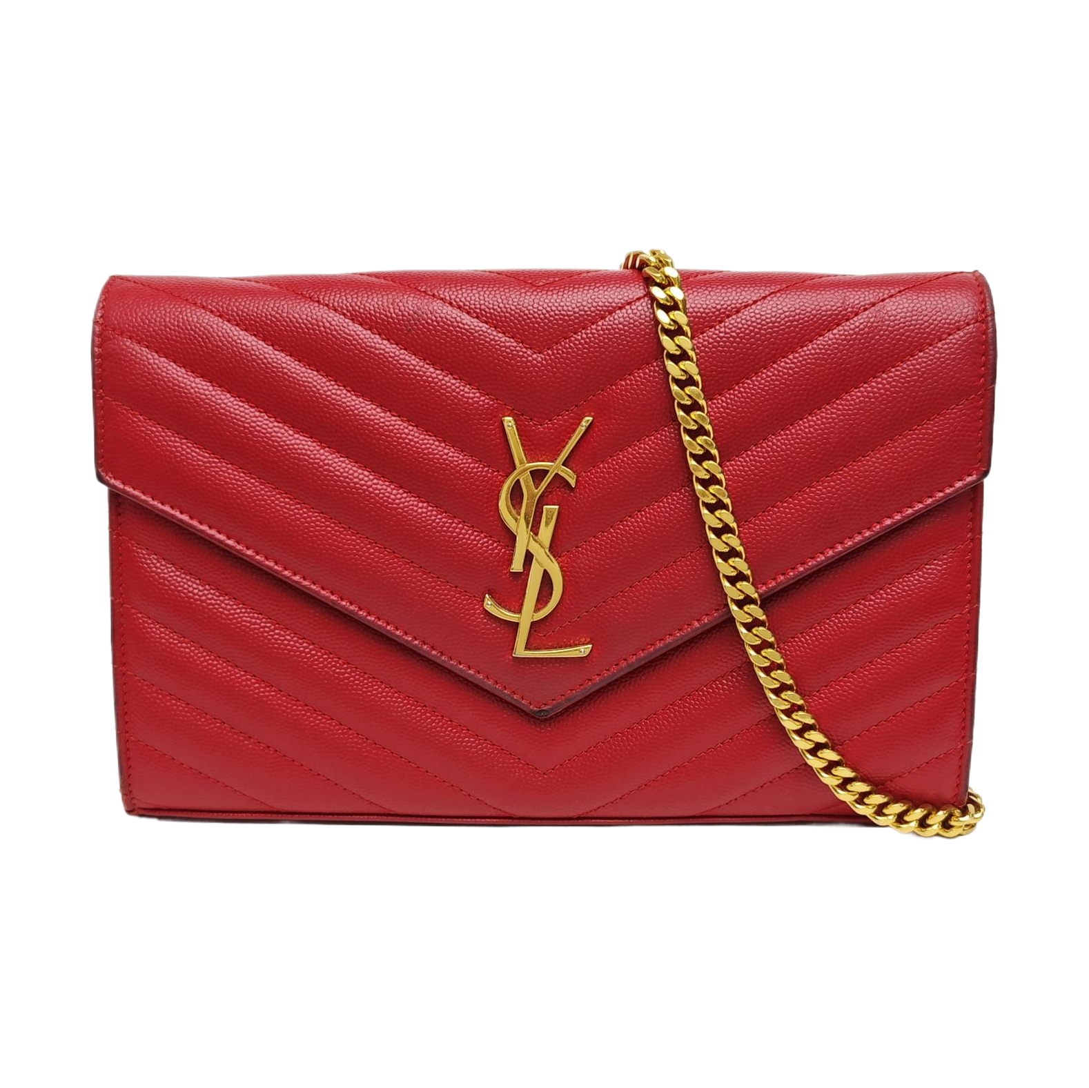 MONOGRAM Medium Chevron Calfskin Red