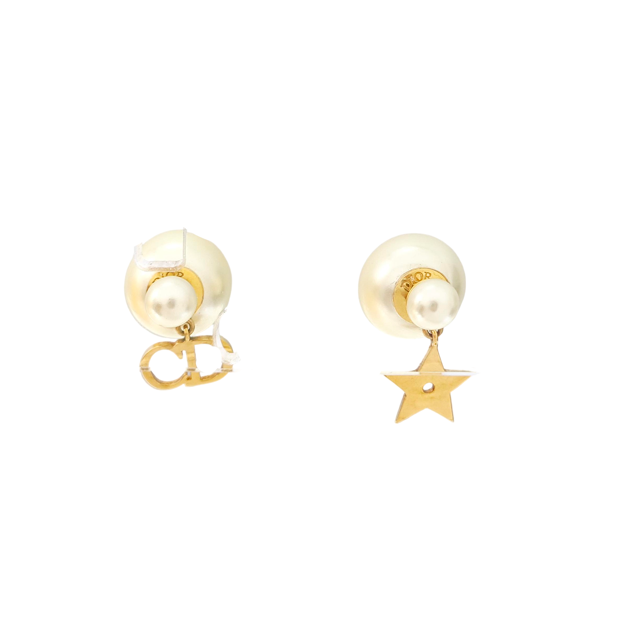 Dior Tribales Metal White Stud Earrings