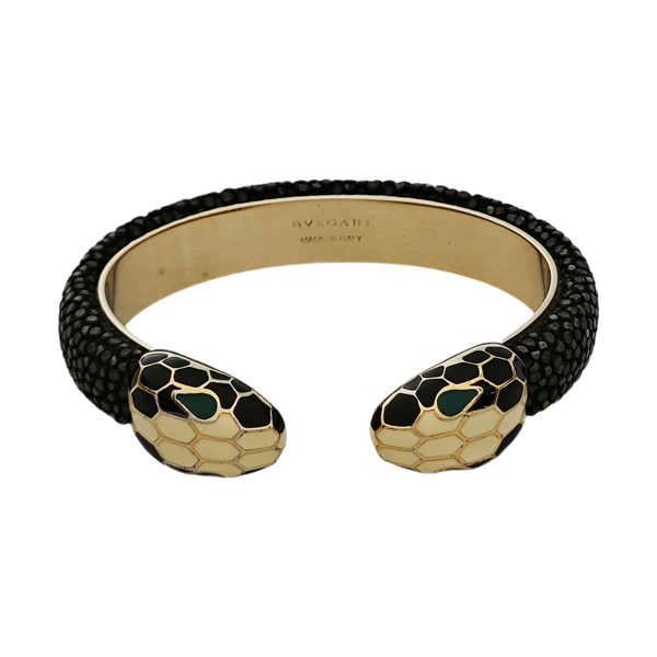 SERPENTI Brass Black Bangle