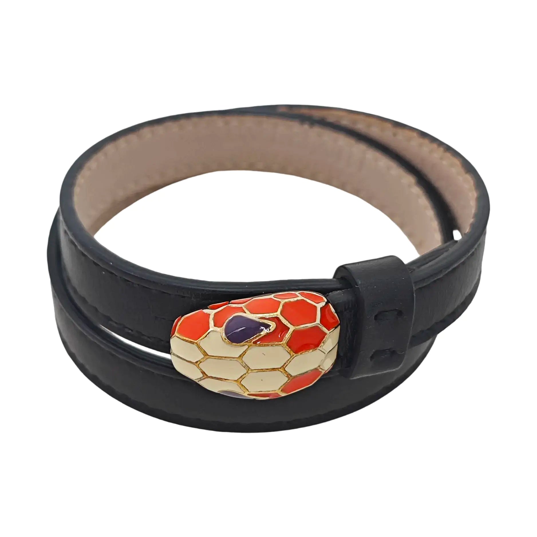 SERPENTI Brass Black Bangle