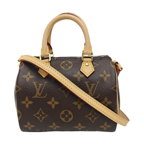 SPEEDY Nano Monogram Coated Canvas Brown