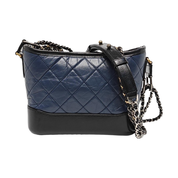 Authenticated pre-owned  GABRIELLE Small Quilted Calfskin Blue - Shoulder Bag at Looply