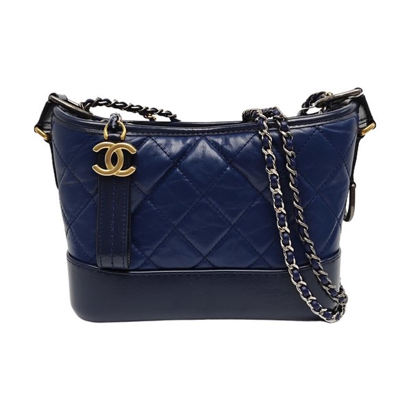 GABRIELLE Small Quilted Calfskin Blue