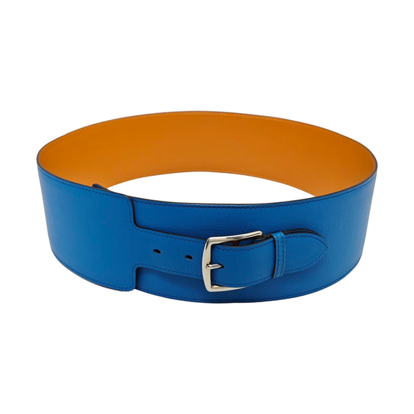 Leather Waist Cincher Blue