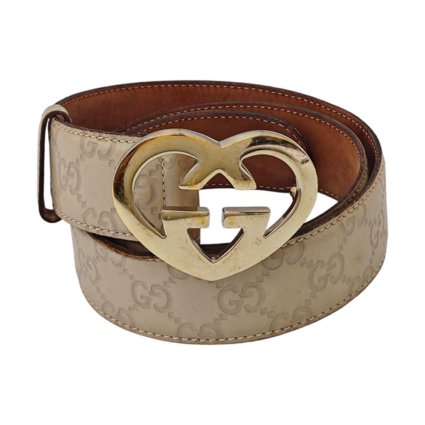 Leather Belt Beige