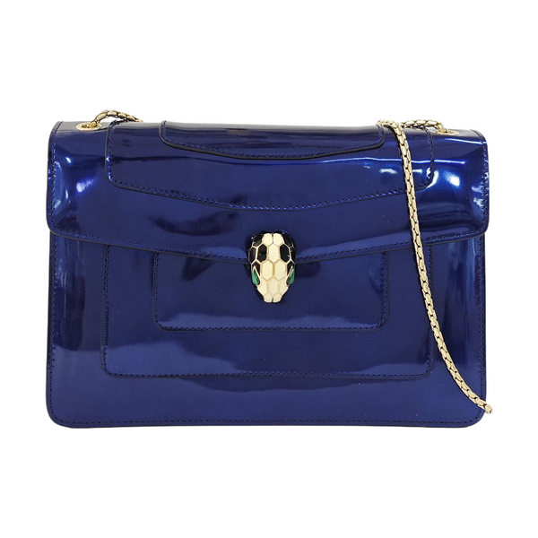 SERPENTI FOREVER Medium Patent Leather Blue