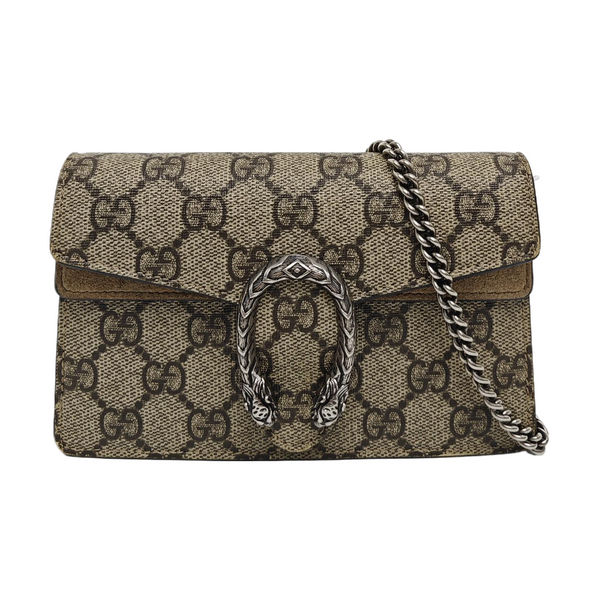 Dionysus Super Mini Monogram Coated Canvas Beige