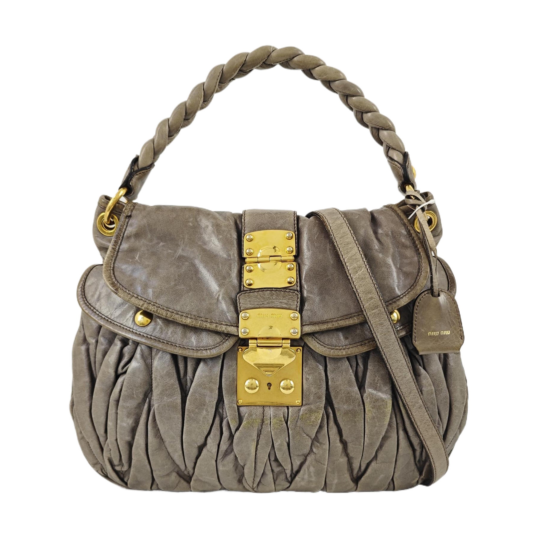 Miu Coffer Quilted Calfskin Green