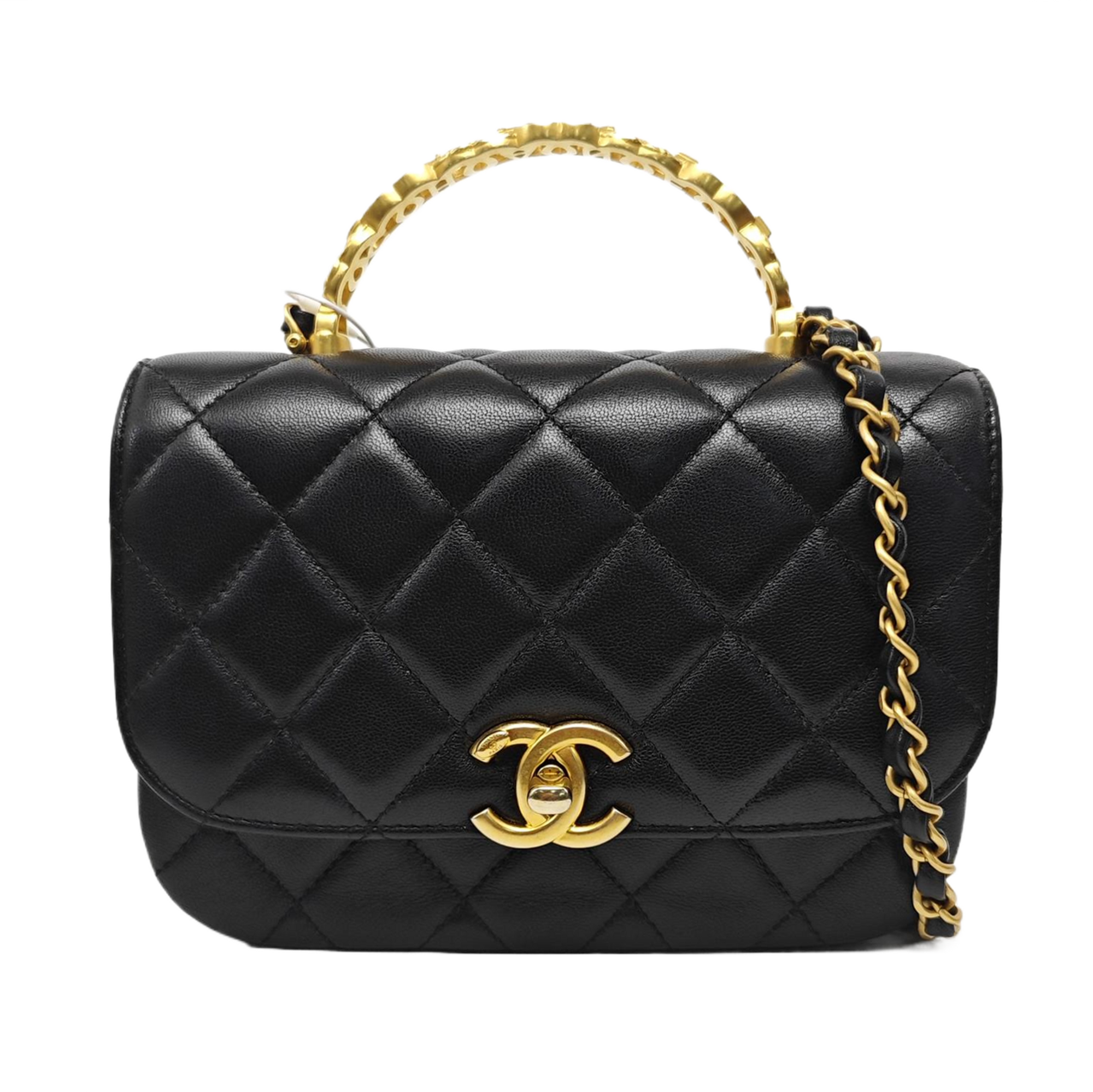 Quilted Lambskin Shoulder Bag Mini Black