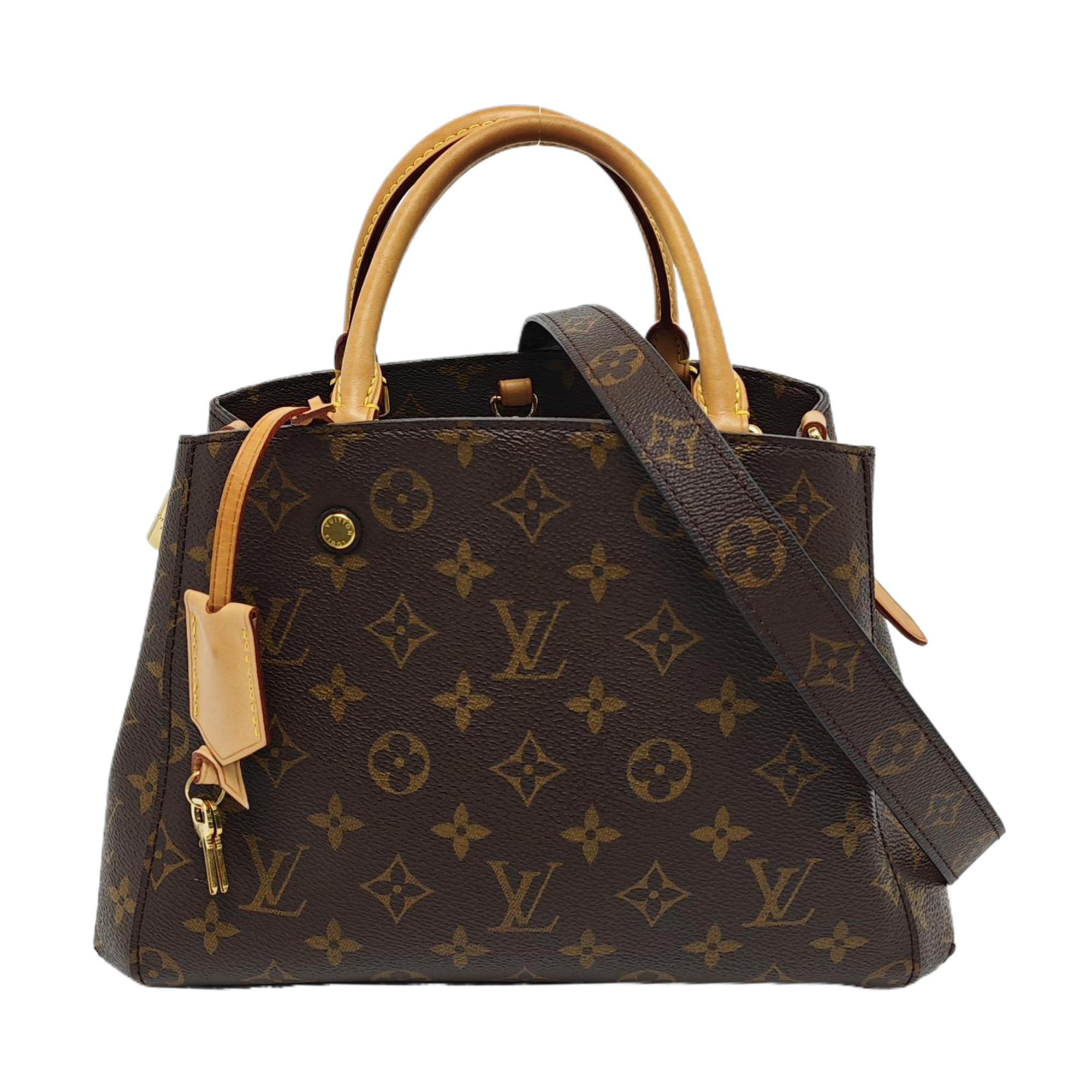 MONTAIGNE BB Monogram Coated Canvas Brown