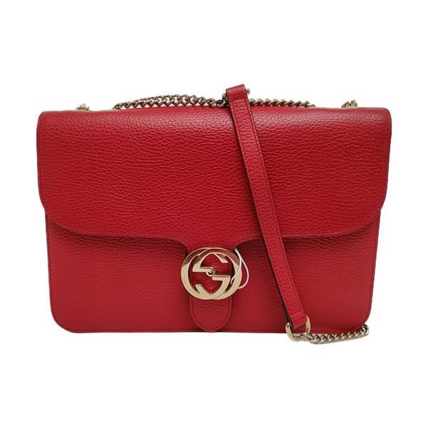 Authenticated pre-owned  Interlocking G Large Calfskin Red - Shoulder Bag at Looply