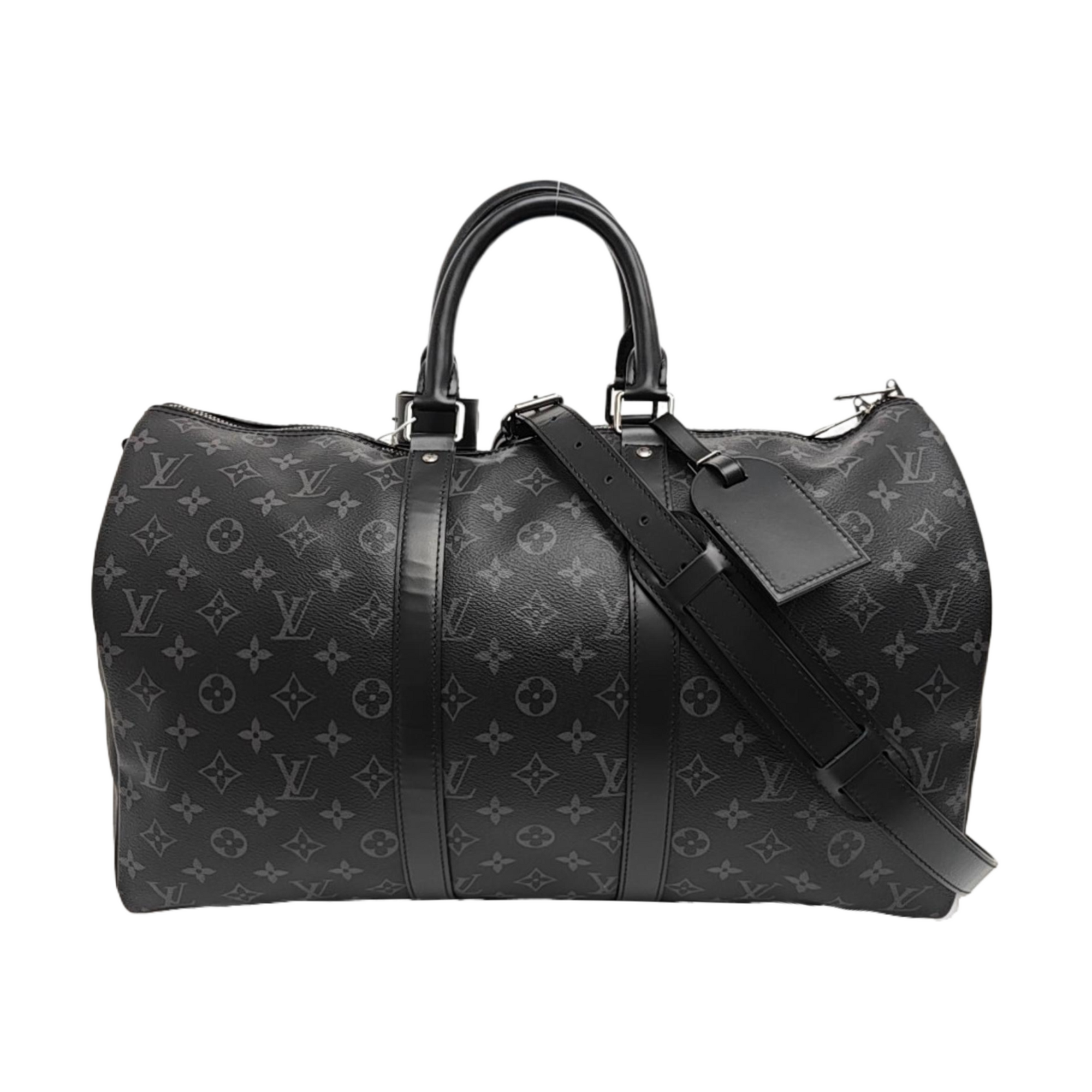 KEEPALL 45 Monogram Coated Canvas Black