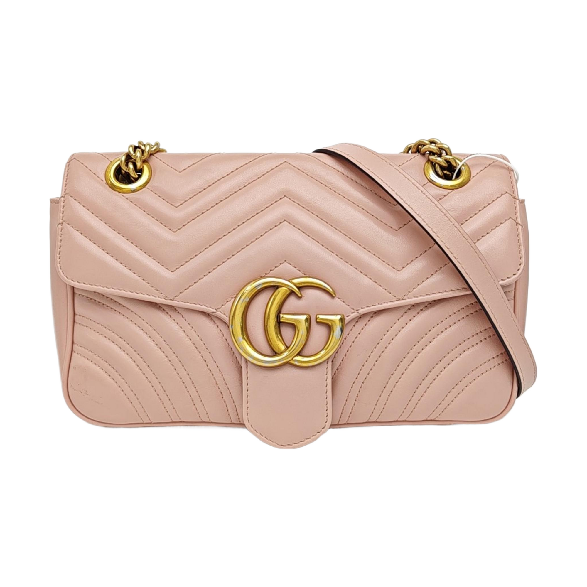 GG Marmont Medium Quilted Calfskin Pink